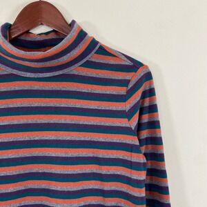 Eddie Bauer Striped Turtleneck Long Sleeve Shirt Multicolor Womens Large  Whimsy